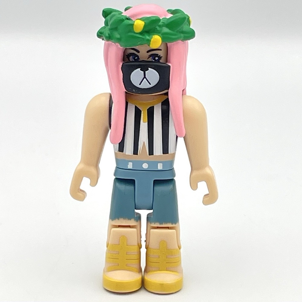 Roblox Figure Pink Hair‎ Bear Mask Crown Doll 2.75" Girl